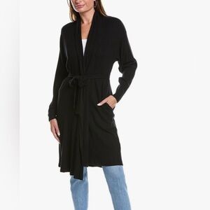 Velvet by Graham & Spencer Women's Mary Lux Rib Tie Sweater in black